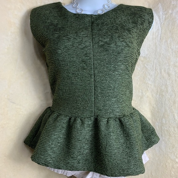 Love Culture Tops - Love Culture Olive Peplum Blouse